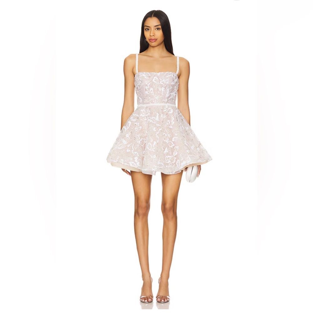 Bronx and Banco Blush Pink Lace Mini Dress